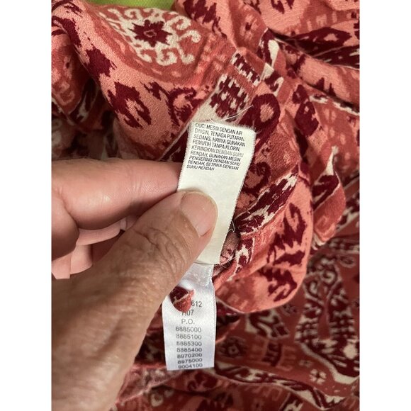 LUCKY BRAND Aztec Floral BOHO Western Blouse Cottagecore XS Heritage Classic - Picture 6 of 7